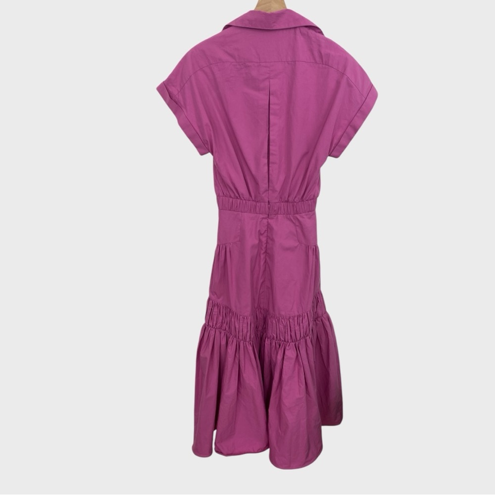 Silvia Tcherassi NWT Fuchsia Pink Miniato Cotton Poplin Shirt Dress Size XS - Picture 8 of 11